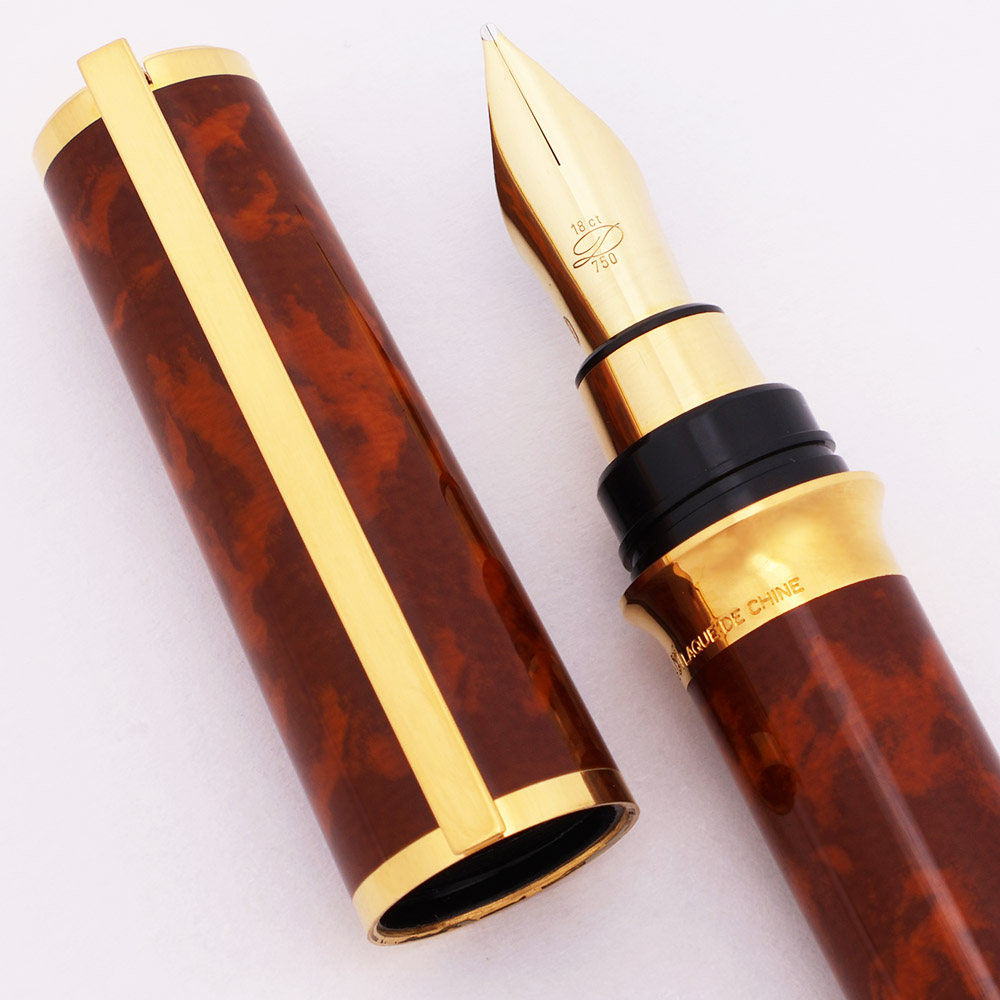 S T Dupont Montparnasse Fountain Pen - Tortoise Lacque de Chine